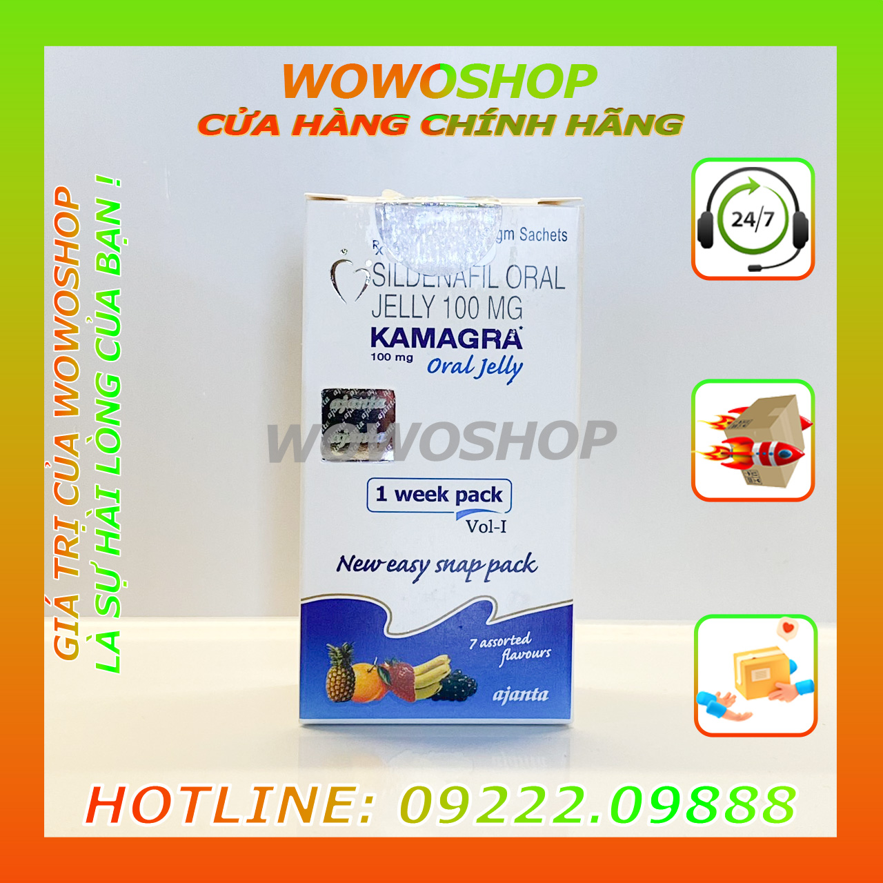 Cường Dương-Tăng Cường Sinh Lý-Tăng Cương Cứng Dương Vật-Thạch Cường Dương Kamagra Jelly-Hỗ Trợ Sinh Lý Nam-Hộp 7 Gói