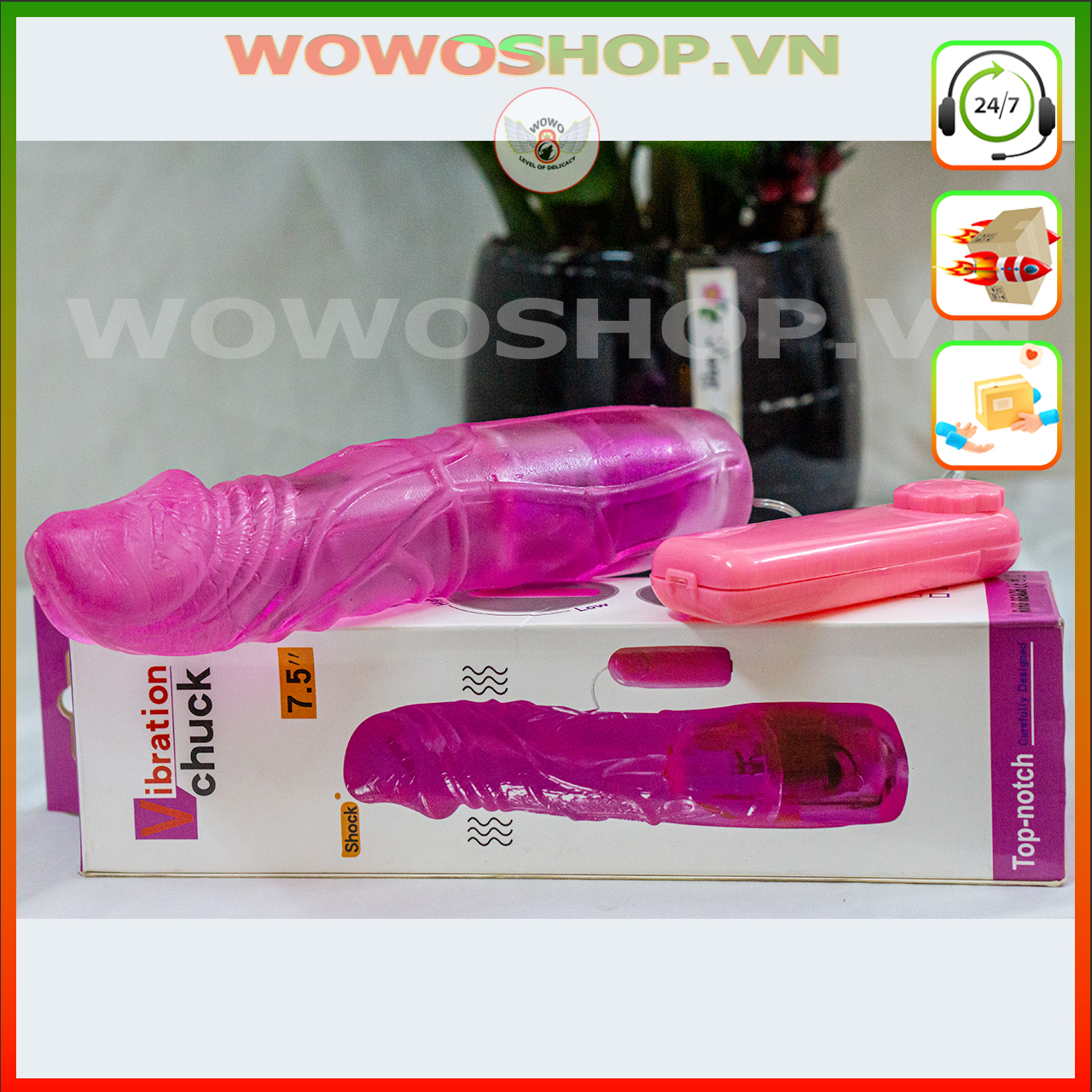 Cây dương vật rung 2 pin, có remot +dây, Đồ chơi giải toả cho nữ