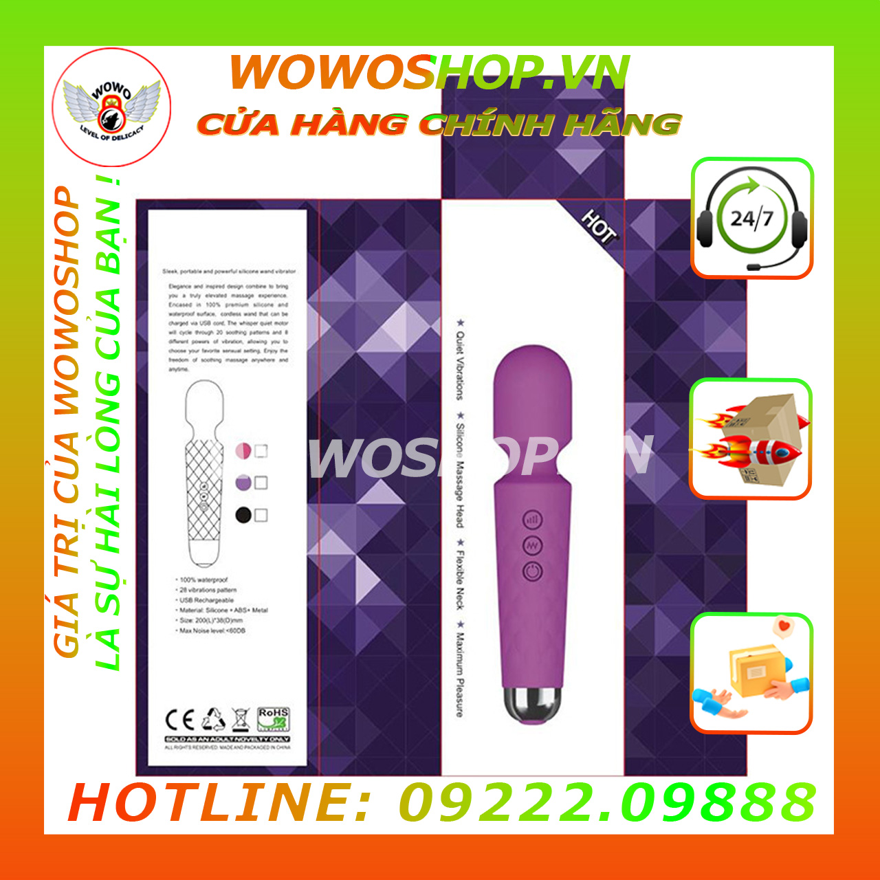 Đồ Chơi Người Lớn-Dụng Cụ Tình Yêu-Chày Rung Tình Yêu-Yue Xin Chao-8 Chế Độ Rung-20 Cường Độ-Chống Nước