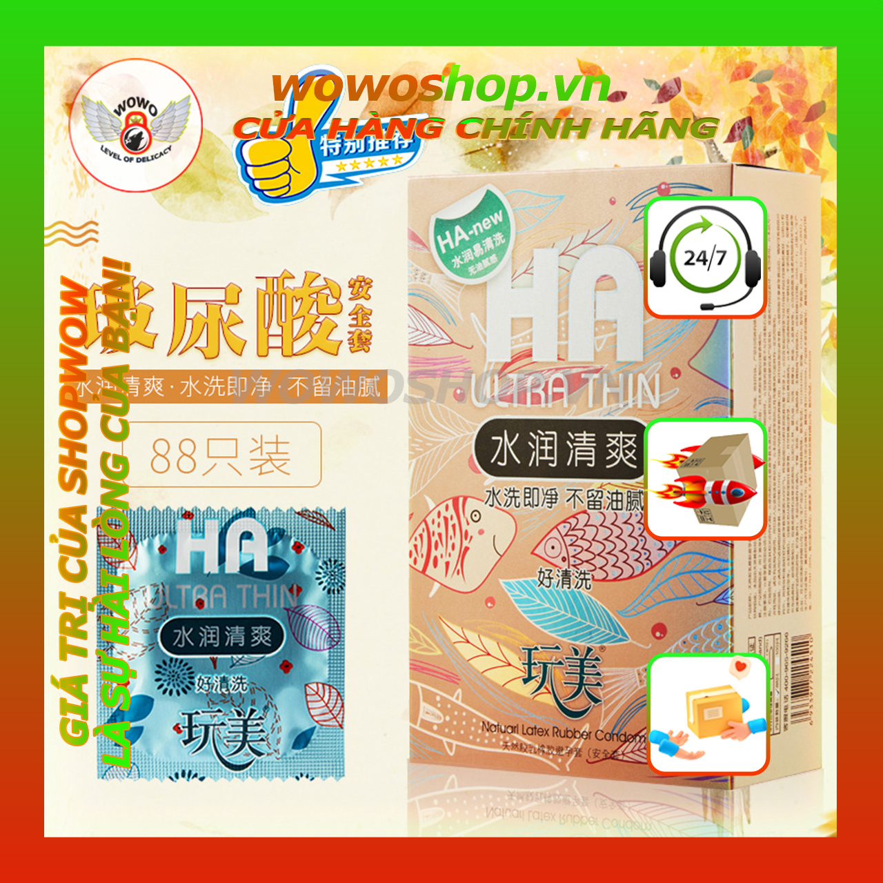 Bao Cao Su Gia Đình HA New Ultra Thin, siêu mỏng, siêu bôi trơn