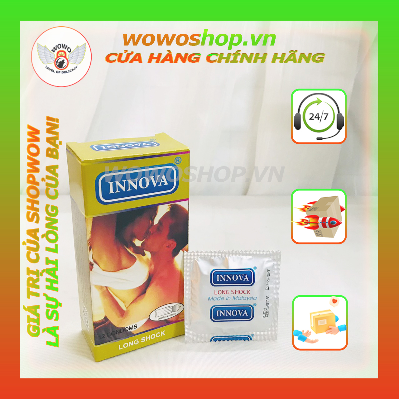 Bao Cao Su-Bao Cao Su Siêu Mỏng-Bao Cao Su INNOVA-Gân-Gai-Kéo Dài Thời Gian