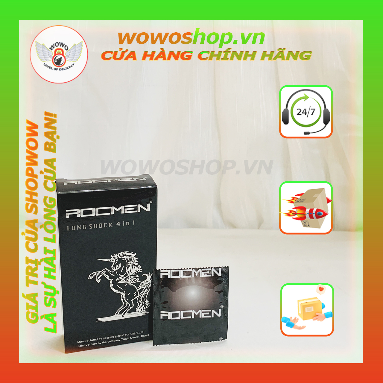 Bao Cao Su-Bao Cao Su Siêu Mỏng-Bao Cao Su Rocmen 4 IN 1- Gân-Gai-Siêu Mỏng-Kéo Dài Thời Gian